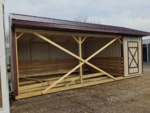 12'x24' Horse Loafing Shed with 6' Tack Room - Projective Fabrication