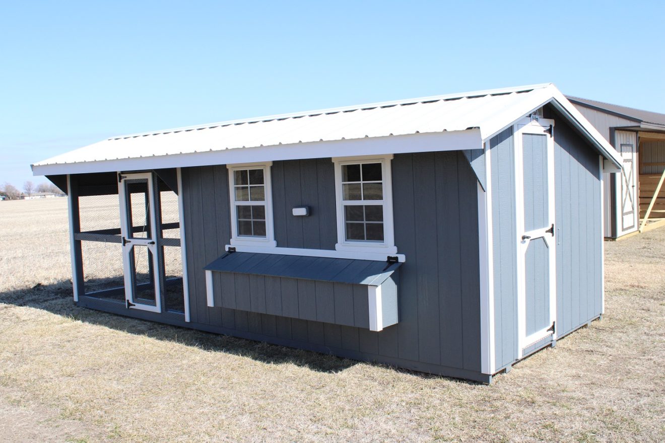 8'x12' Chicken Coop with 8' Run. Raised Nesting Boxes - Projective ...