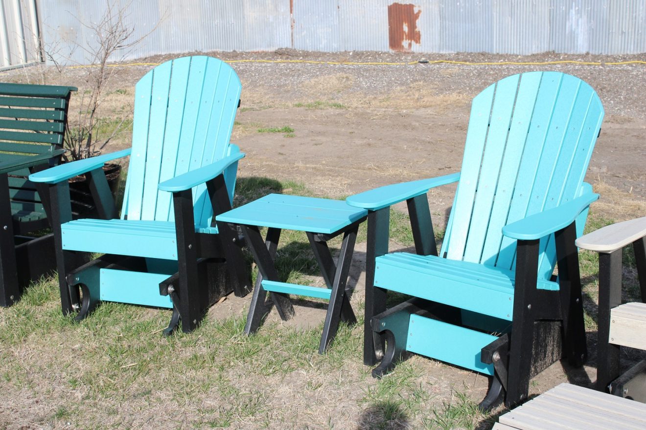 Aruba Blue Confo-Back Glider Rocker Set. Composite Poly Material ...