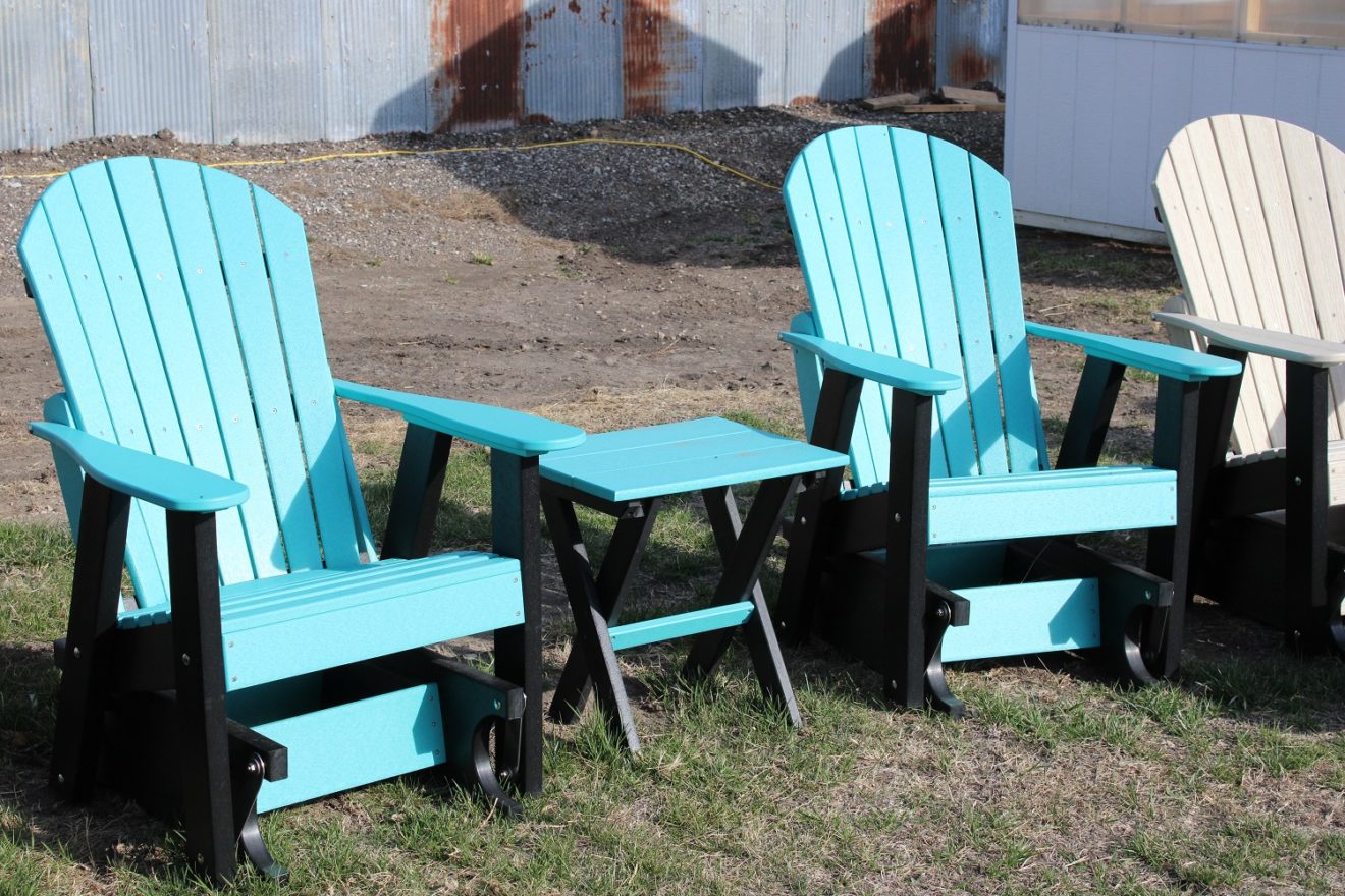 Aruba Blue Confo-Back Glider Rocker Set. Composite Poly Material ...