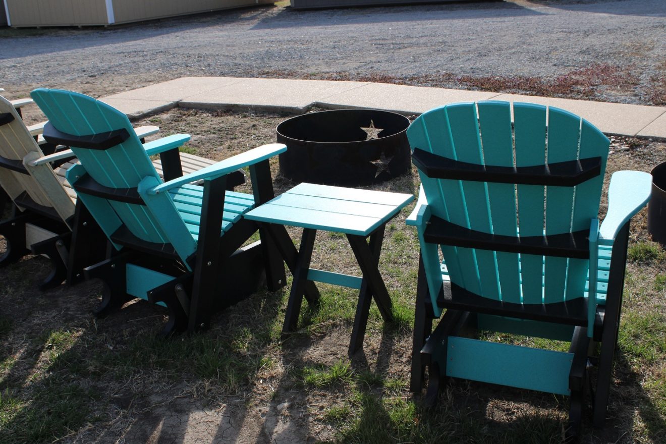 Aruba Blue Confo-Back Glider Rocker Set. Composite Poly Material ...