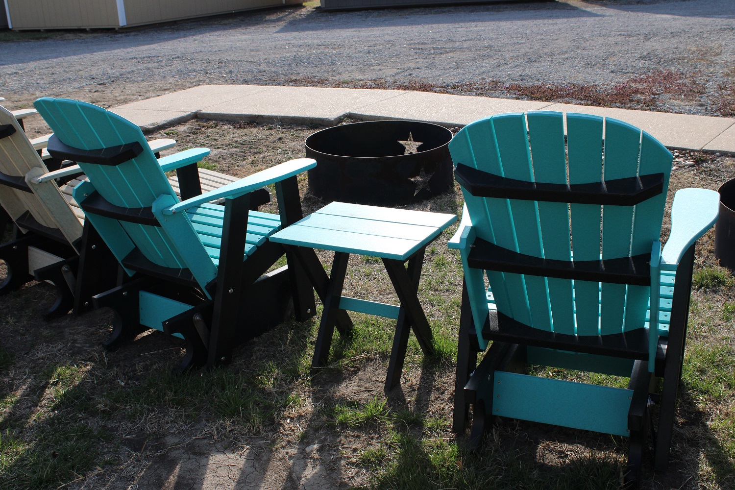 Aruba Blue Confo-Back Glider Rocker Set. Composite Poly Material ...