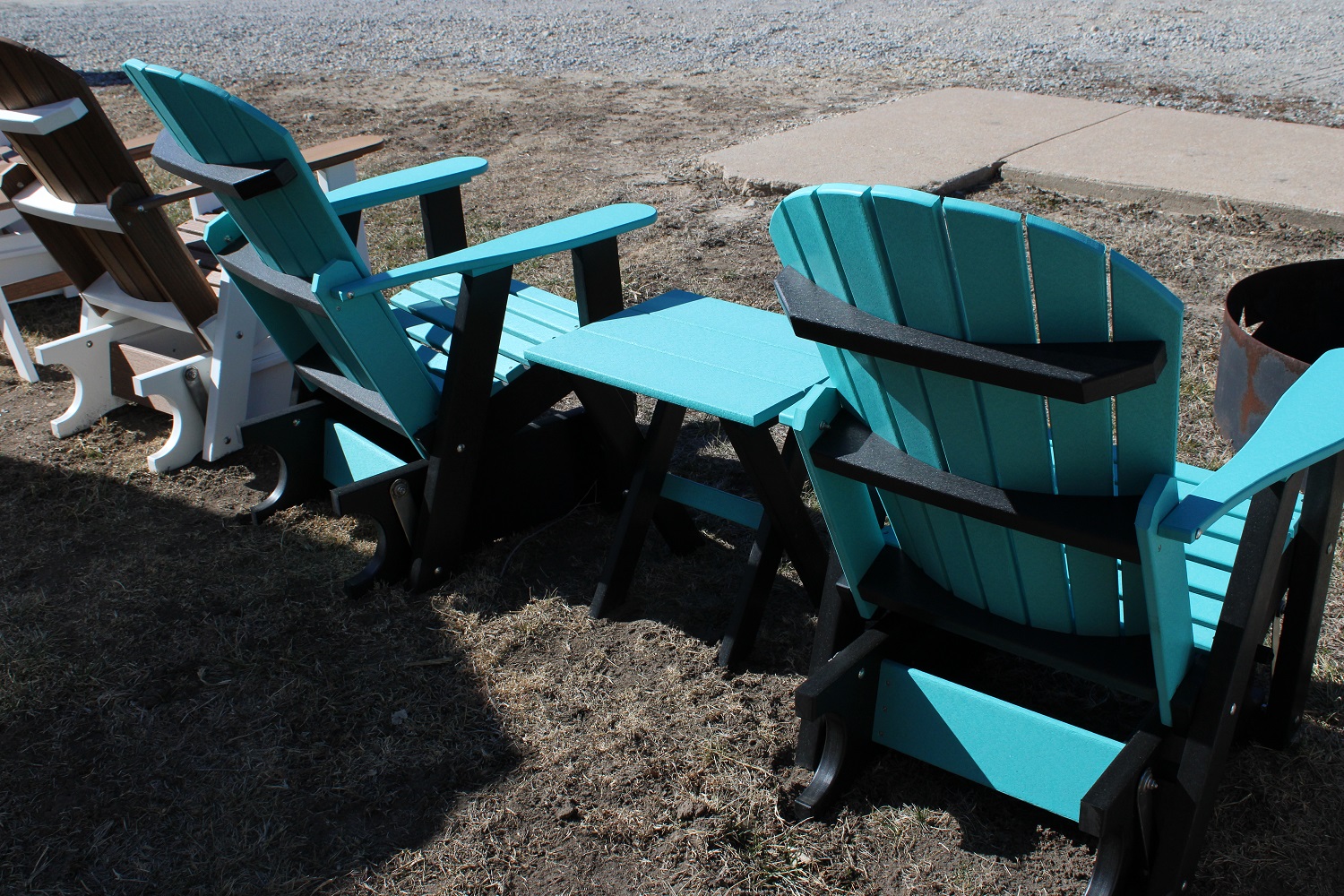 Comfo-Back Glider Rocker Set. Aruba Blue Black Base - Projective ...