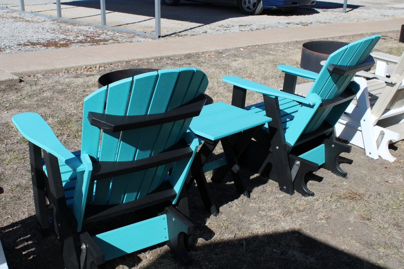 Comfo-Back Glider Rocker Set. Aruba Blue Black Base - Projective ...