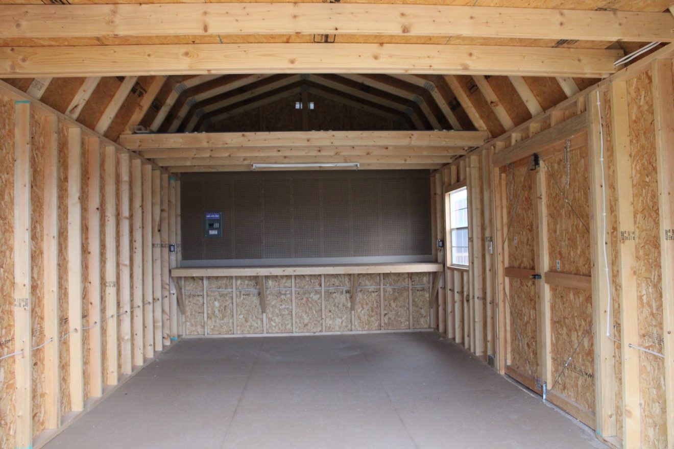 Repo 12'x24' Side Lofted Barn Garage with Electric, Workbench and ...