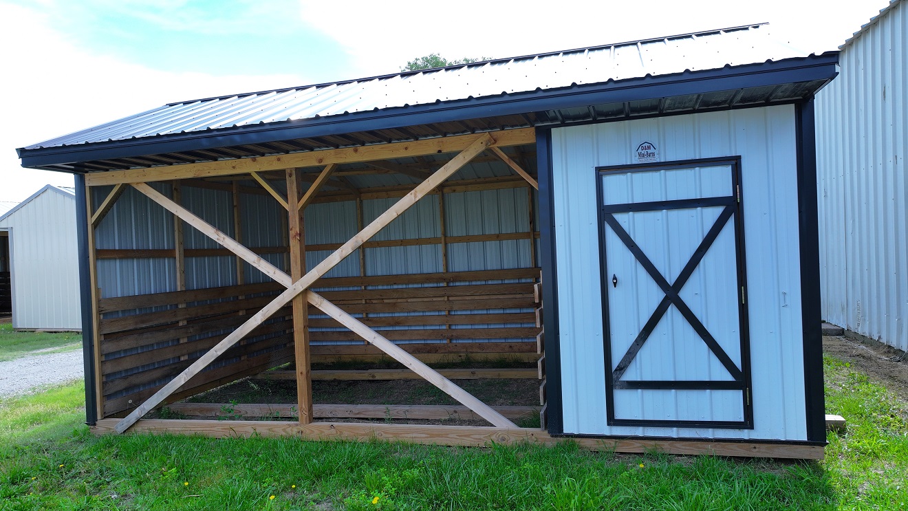 12'x20' Horse Loafing Shed (Barn) with 6' Tack Room