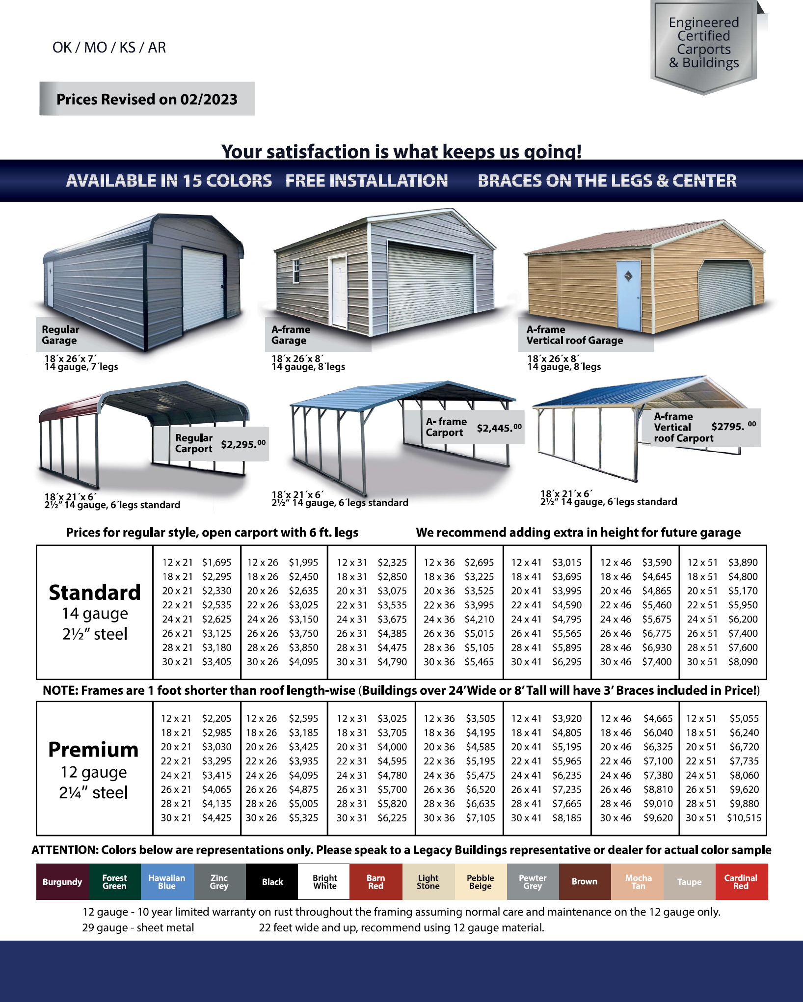 18'x21'x6' Vertical Roof Carport - Projective Fabrication